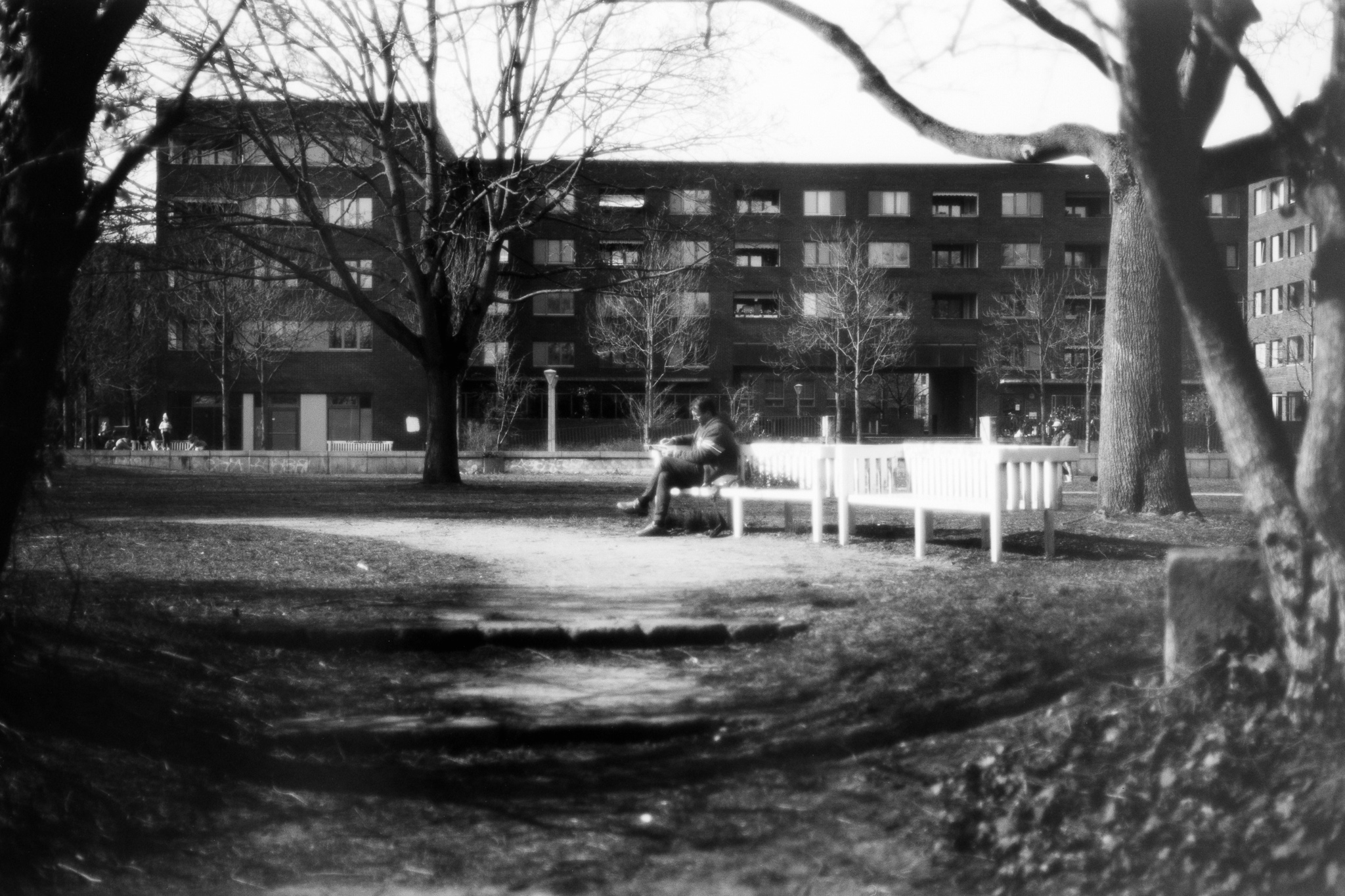 a man sitting on a bench